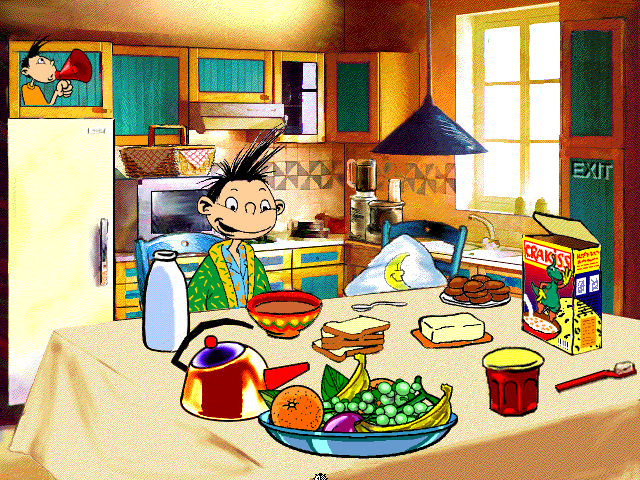 Peter's Magic Adventure (Windows 3.x) screenshot: The kitchen is the first location we visit