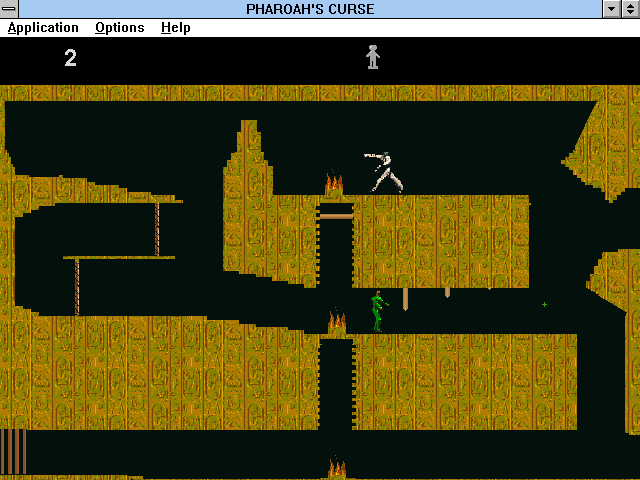 Pharoah's Curse (Windows 3.x) screenshot: In this screenshot, there are zombies and traps to see