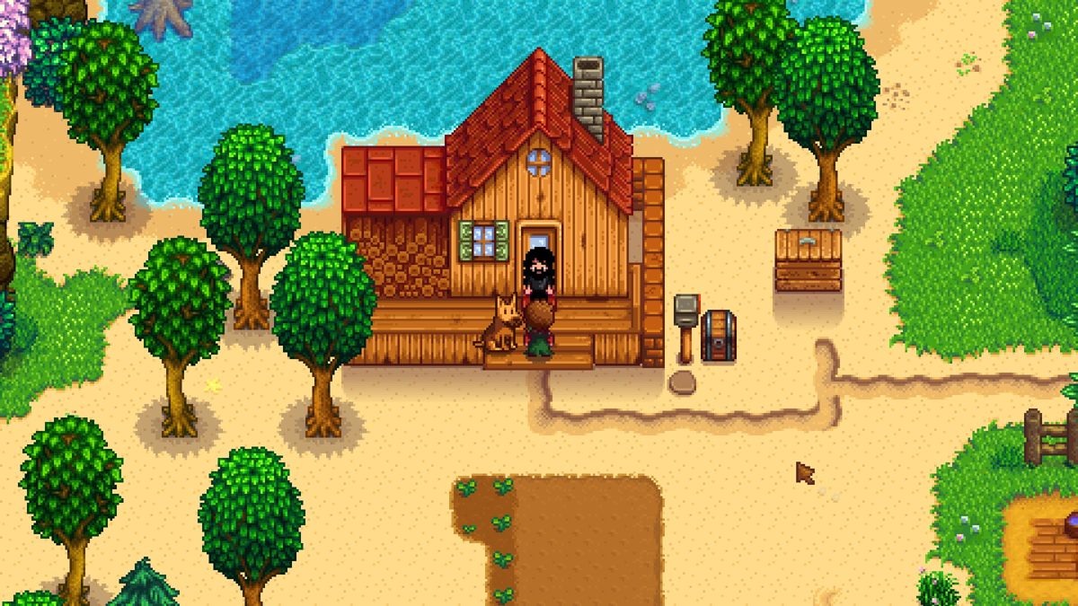 Stardew Valley (Windows) screenshot: The start of a farm.