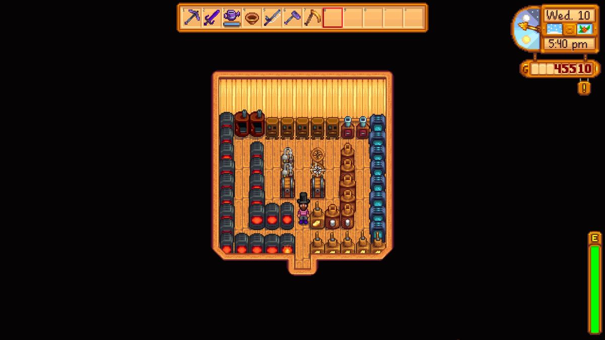 Stardew Valley (Windows) screenshot: A shed with work in progress.