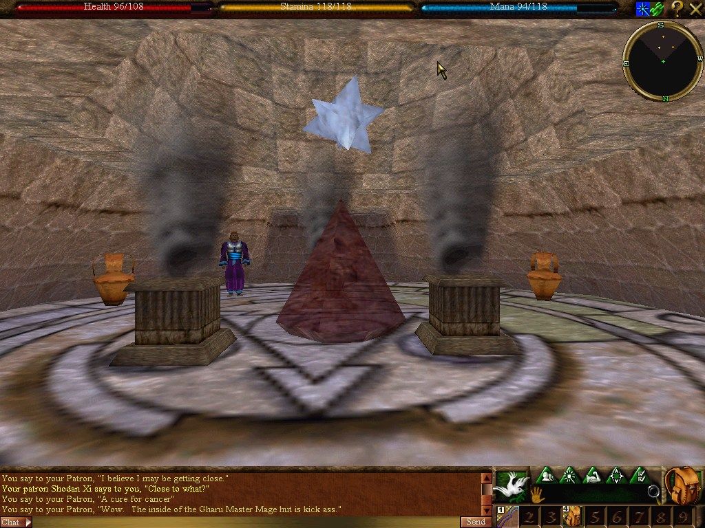 Asheron's Call (Windows) screenshot: Inside the hut of the Gharu Master Mage.
