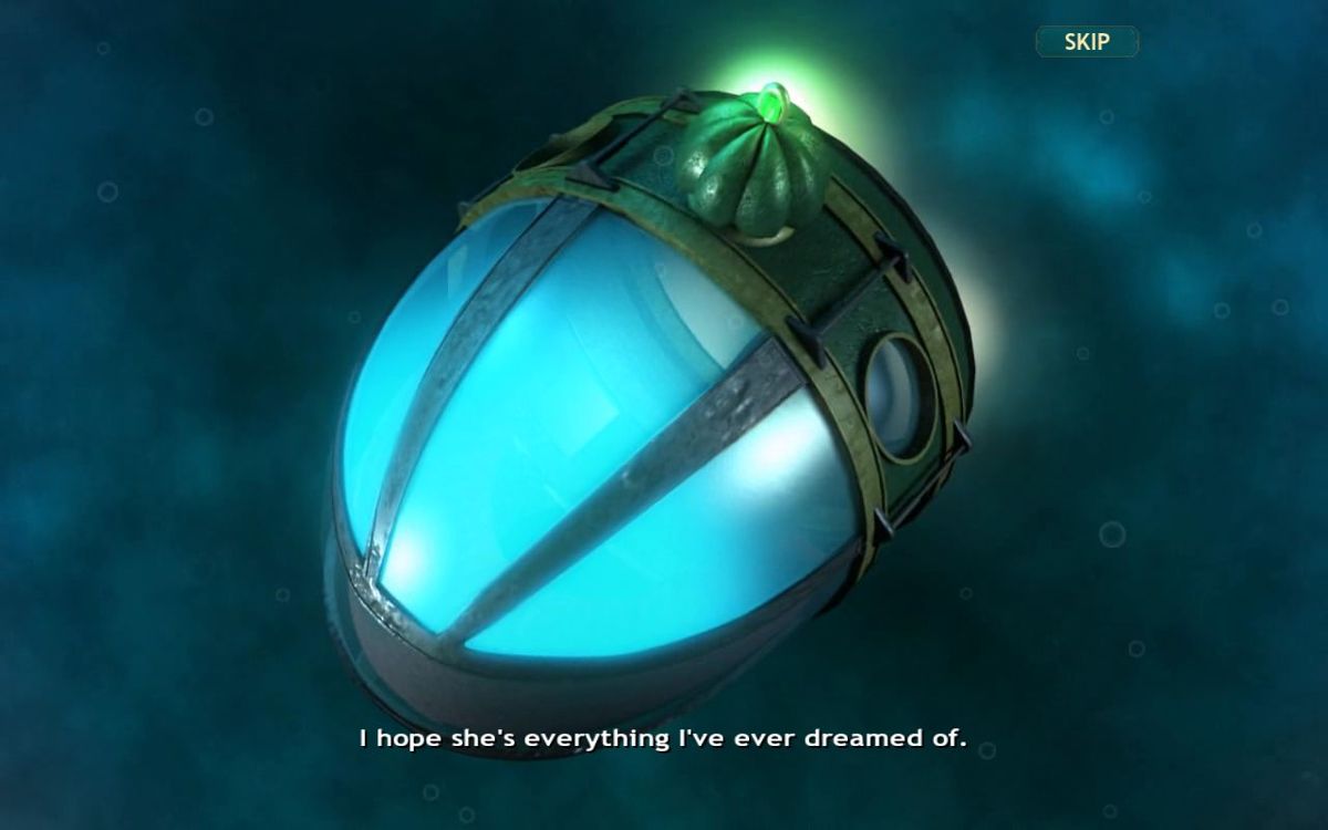 The Emerald Maiden: Symphony of Dreams (Collector's Edition) (Windows) screenshot: The Emerald Maiden is a sort of palatial underwater hotel so it is reached by a submersible