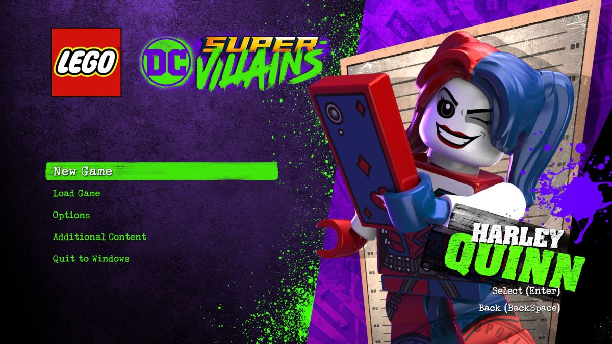 LEGO DC Super-Villains (Windows) screenshot: Main Menu