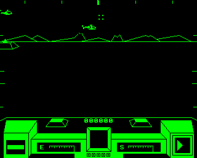 3-D Tank Zone (BBC Micro) screenshot: More Helicopters