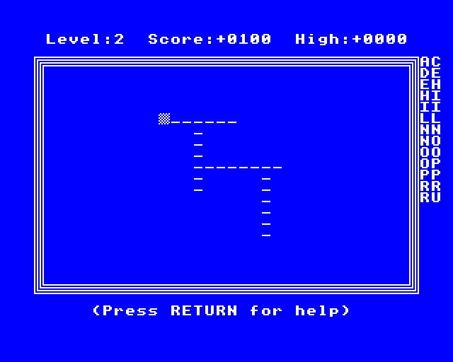 Xanagrams (BBC Micro) screenshot: Starting a Puzzle