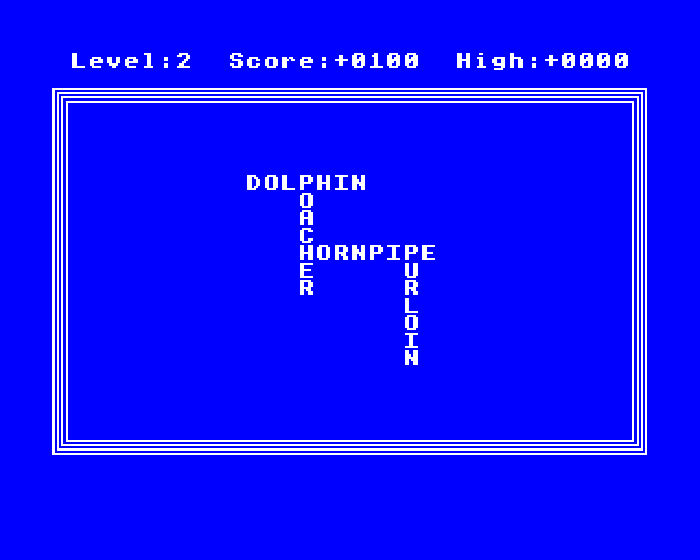 Xanagrams (BBC Micro) screenshot: Completing a Puzzle