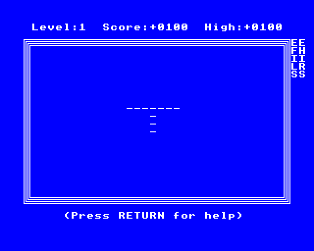 Xanagrams (BBC Micro) screenshot: Easier Challenge