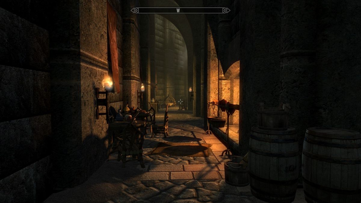 The Elder Scrolls V: Skyrim - Special Edition (Windows) screenshot: A cozy corridor.