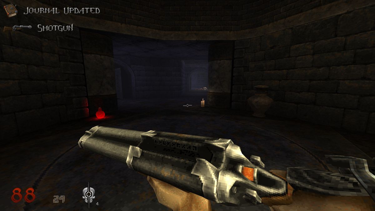 Wrath: Aeon of Ruin (Windows) screenshot: Reloading the shotgun. (full version)