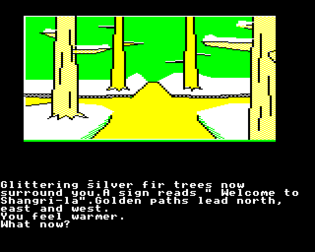 Winter Wonderland (BBC Micro) screenshot: A Road Intersection