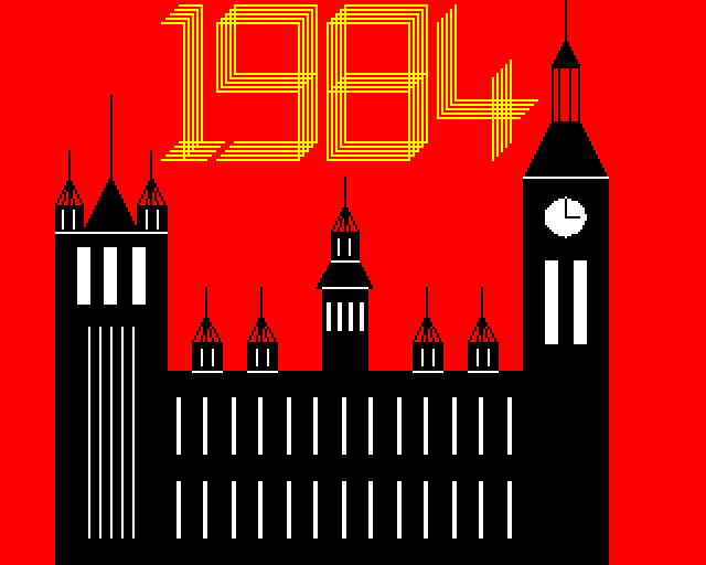 1984: A Game of Government Management (BBC Micro) screenshot: Title Screen