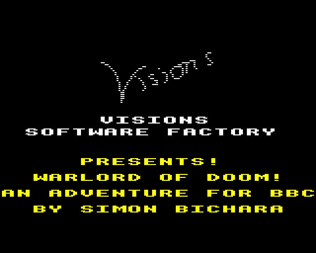 Warlord of Doom (BBC Micro) screenshot: Title Screen
