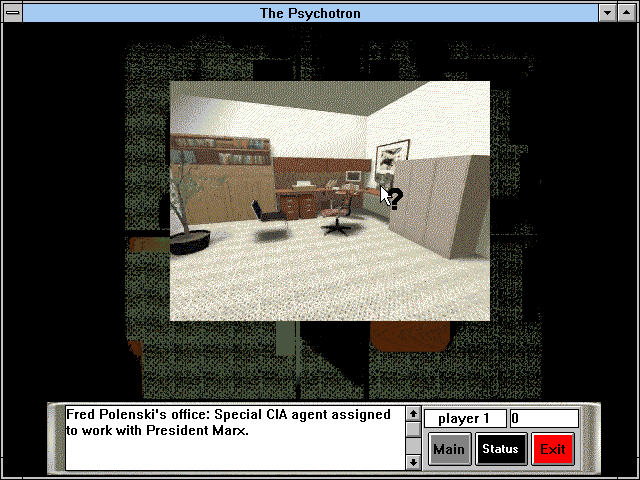 The Psychotron (Windows 3.x) screenshot: ...and search for interactive items