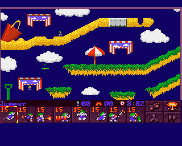 Lemmings 2: The Tribes (Amiga) screenshot: First level begins