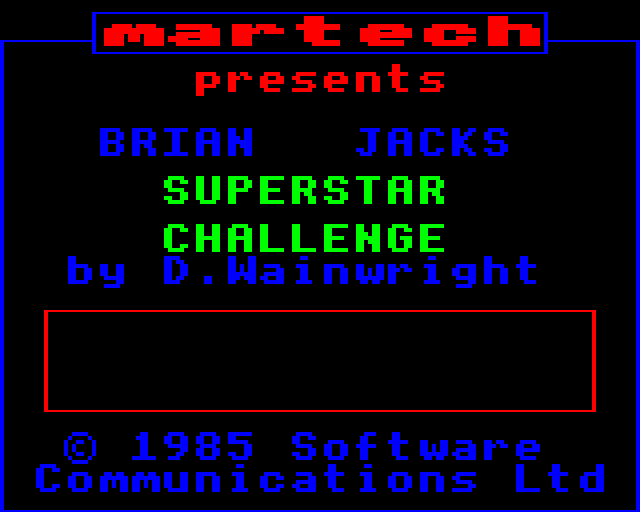 Brian Jacks Superstar Challenge (BBC Micro) screenshot: Title Screen