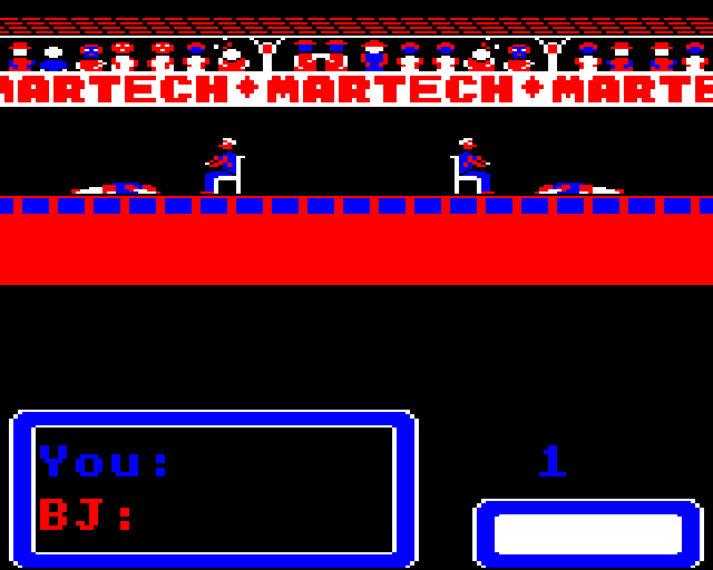 Brian Jacks Superstar Challenge (BBC Micro) screenshot: Squat Thrusts