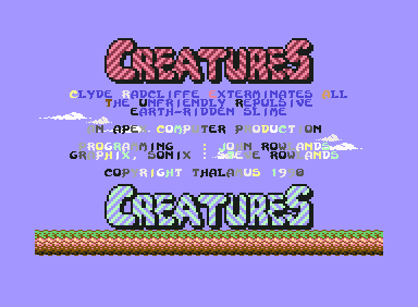 Creatures (Commodore 64) screenshot: Title Screen