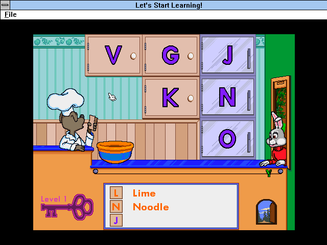 Reader Rabbit and Friends: Let's Start Learning! (Windows 3.x) screenshot: ABC Library