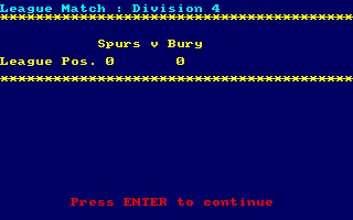 Football Manager (Amstrad CPC) screenshot: Next match