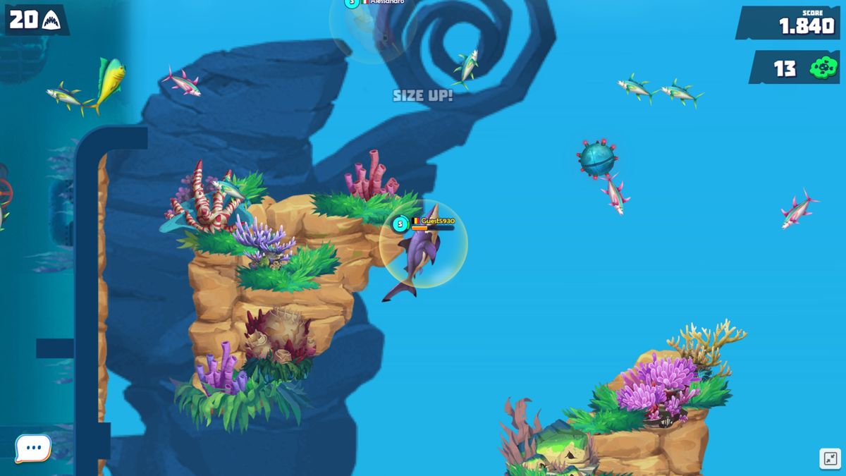 Hungry Shark: Arena (Browser) screenshot: When you are small, you can only eat small fish.