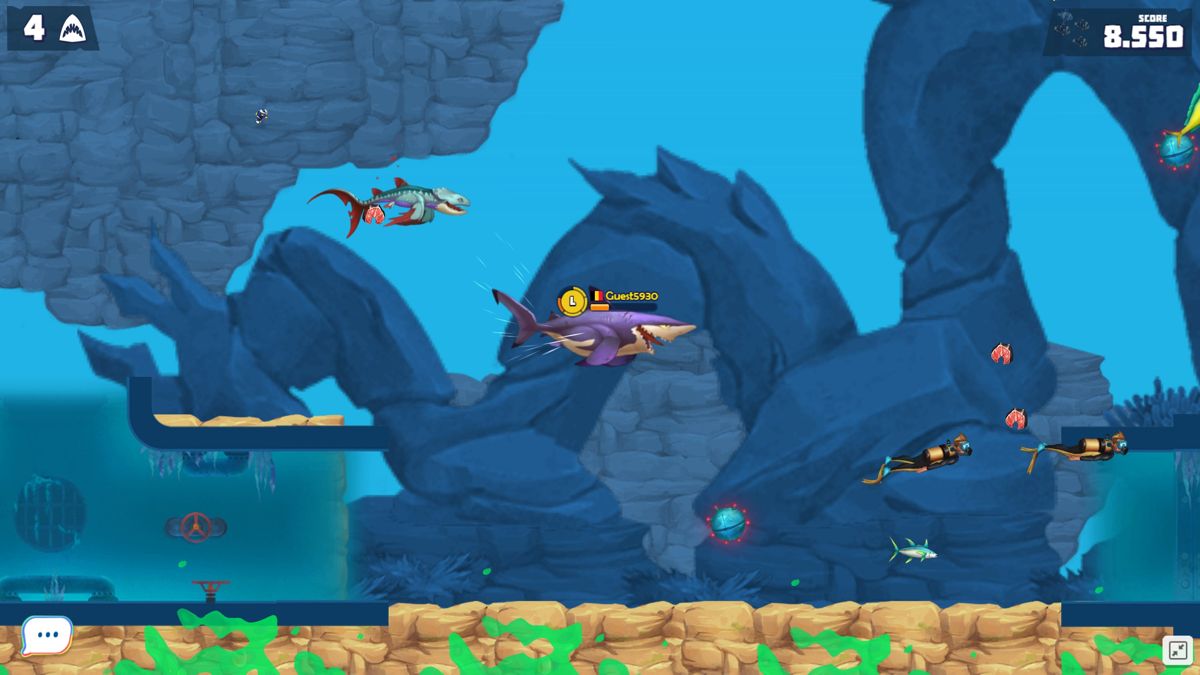 Hungry Shark: Arena (Browser) screenshot: On the ocean floor