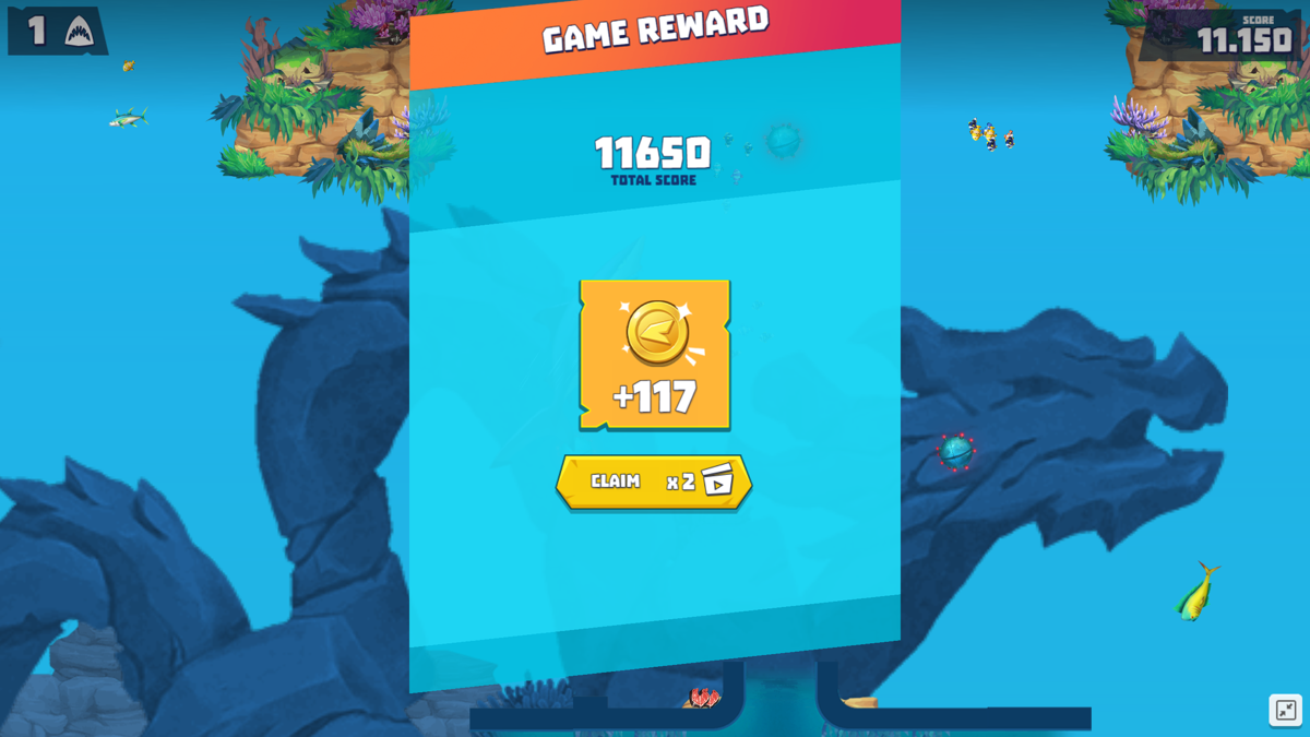 Hungry Shark: Arena (Browser) screenshot: Rewards