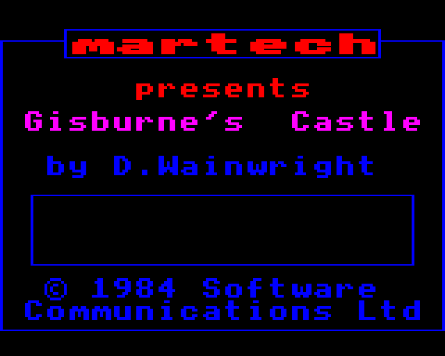 Gisburne's Castle (BBC Micro) screenshot: Title Screen