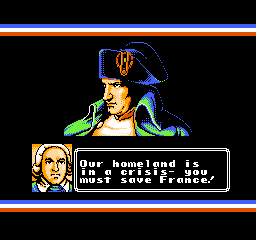 L'Empereur (NES) screenshot: Introductional story sequence.