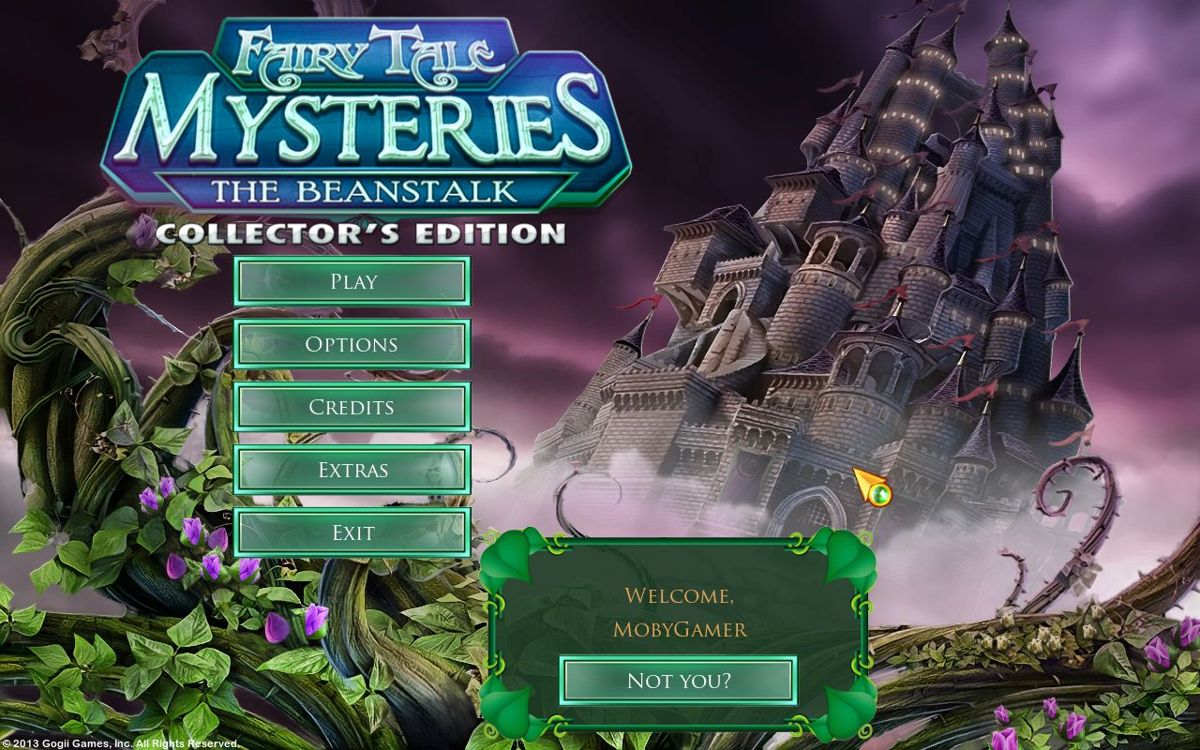 Fairy Tale Mysteries 2: The Beanstalk (Collector's Edition) (Windows) screenshot: The main menu