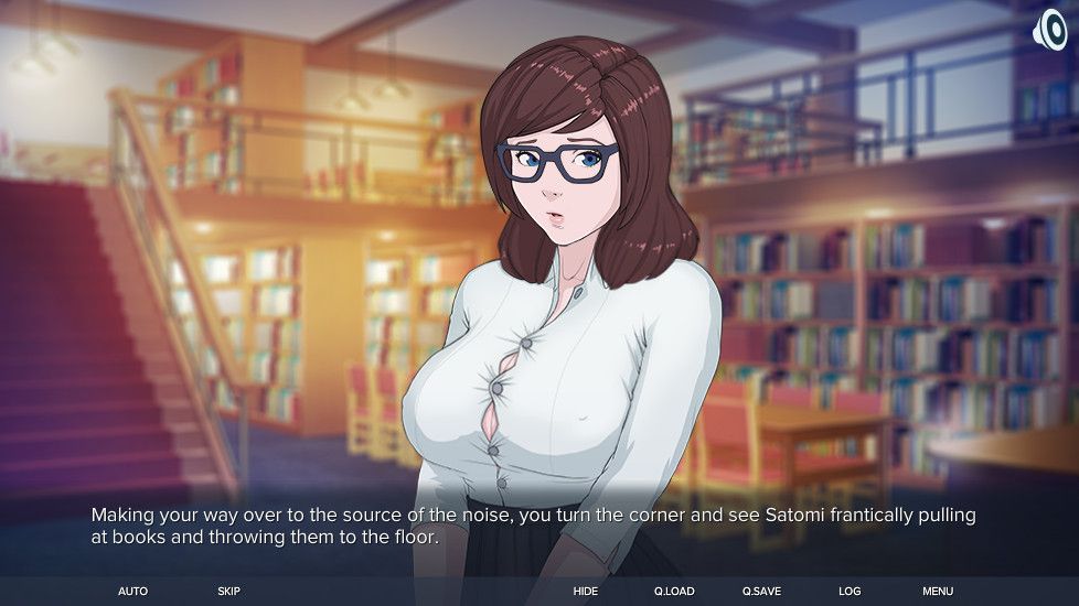 Quickie: Satomi 2 (Browser) screenshot: Meeting Satomi in the library