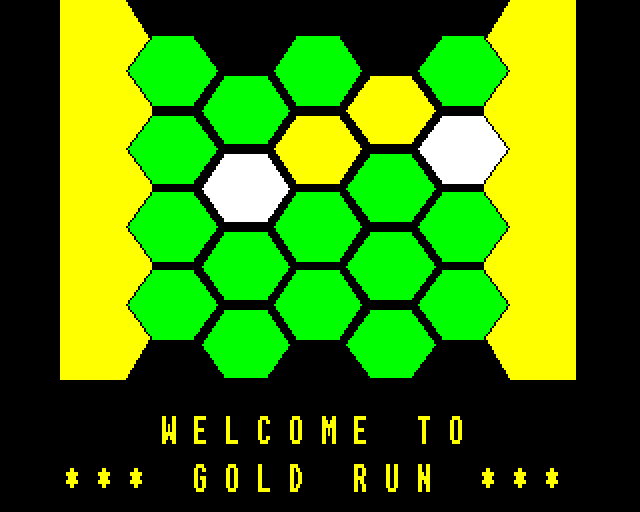 Blockbusters: Gold Run (BBC Micro) screenshot: Title Screen