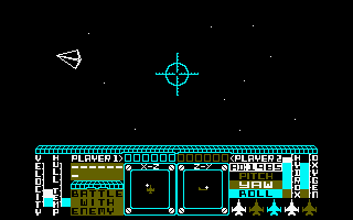 Starion (Amstrad CPC) screenshot: Targets on, destroy the alien