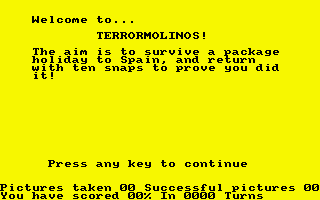 Terrormolinos (Amstrad CPC) screenshot: Title Screen