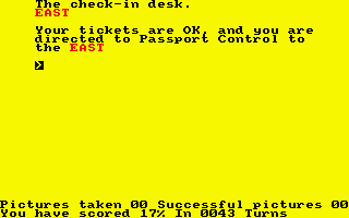 Terrormolinos (Amstrad CPC) screenshot: Made it to the airport