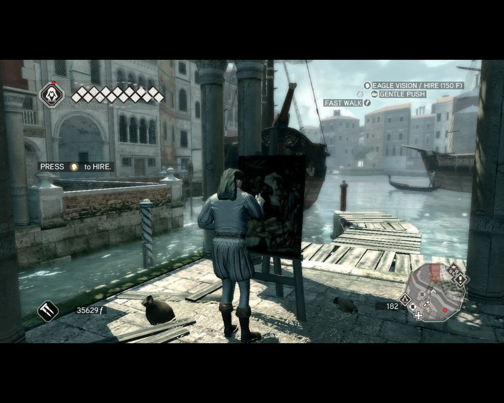 Assassin's Creed II (Windows) screenshot: You can even hire a painter! Not much use, but still... nice