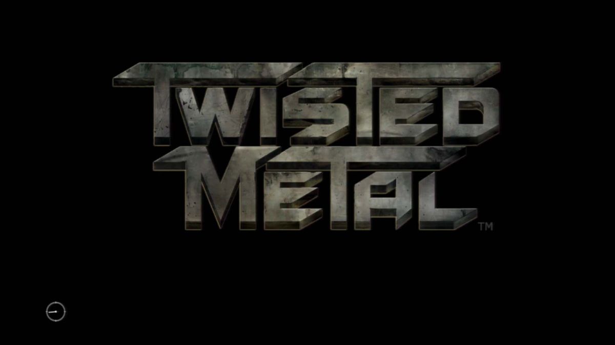 Twisted Metal (PlayStation 3) screenshot: That's a promising start - a good approximation of the original font. Missing some bullet holes, but okay.