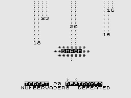 Bomber (ZX81) screenshot: Got the correct answer.