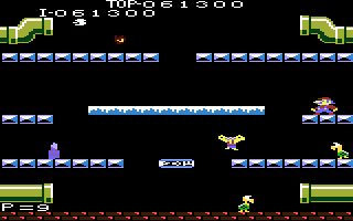 Mario Bros. (Atari 7800) screenshot: Watch out for icy floors!