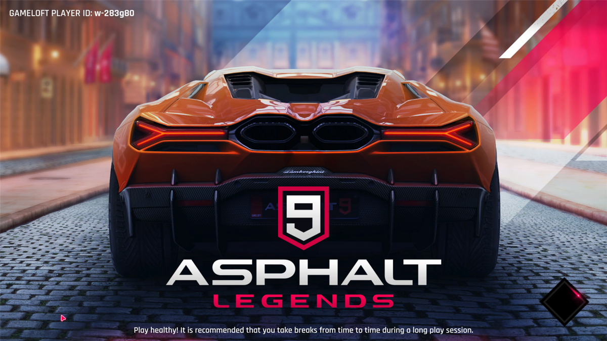 Asphalt 9: Legends (Windows) screenshot: Title screen