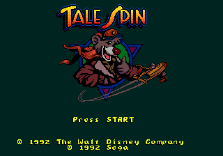 Disney's TaleSpin (Genesis) screenshot: Title screen