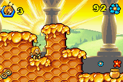 Maya the Bee: Sweet Gold (Game Boy Advance) screenshot: Honey sure is sticky!