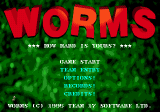 Worms (Genesis) screenshot: Main menu