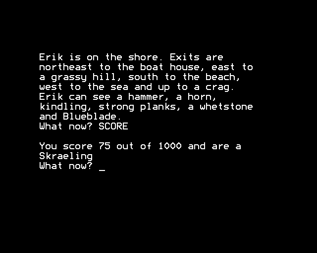 The Saga of Erik the Viking (BBC Micro) screenshot: Current Score