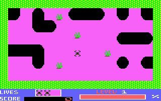 Splat! (Amstrad CPC) screenshot: Lets eat the grass