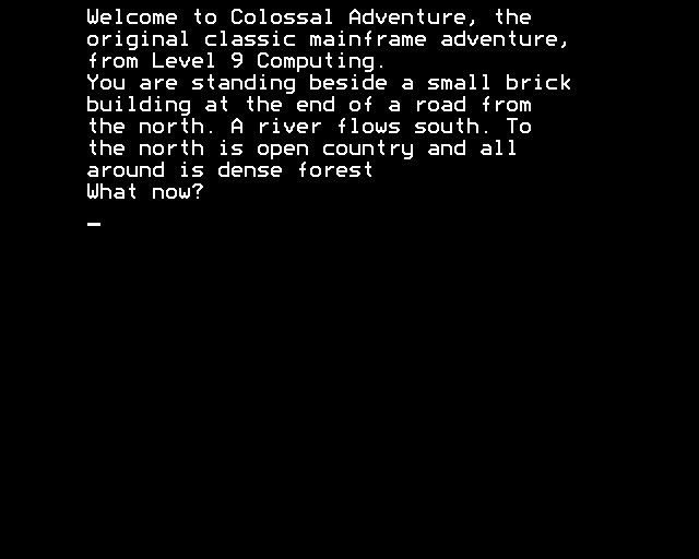 Colossal Adventure (BBC Micro) screenshot: Starting the Adventure