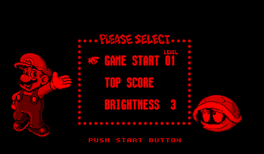 Mario Clash (Virtual Boy) screenshot: The main menu