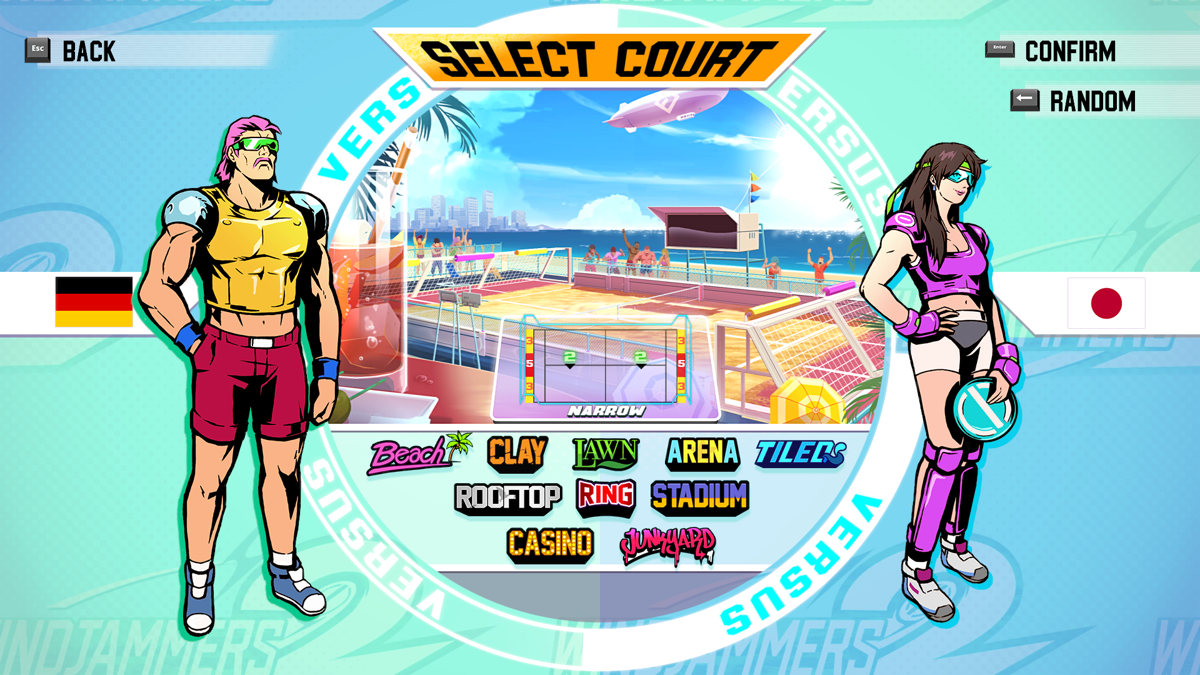 Windjammers 2 (Windows) screenshot: Setting up the practice mode