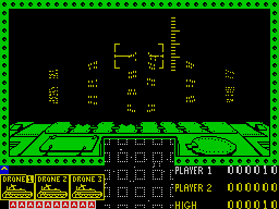 3D Seiddab Attack (ZX Spectrum) screenshot: Turning directions for another corridor.