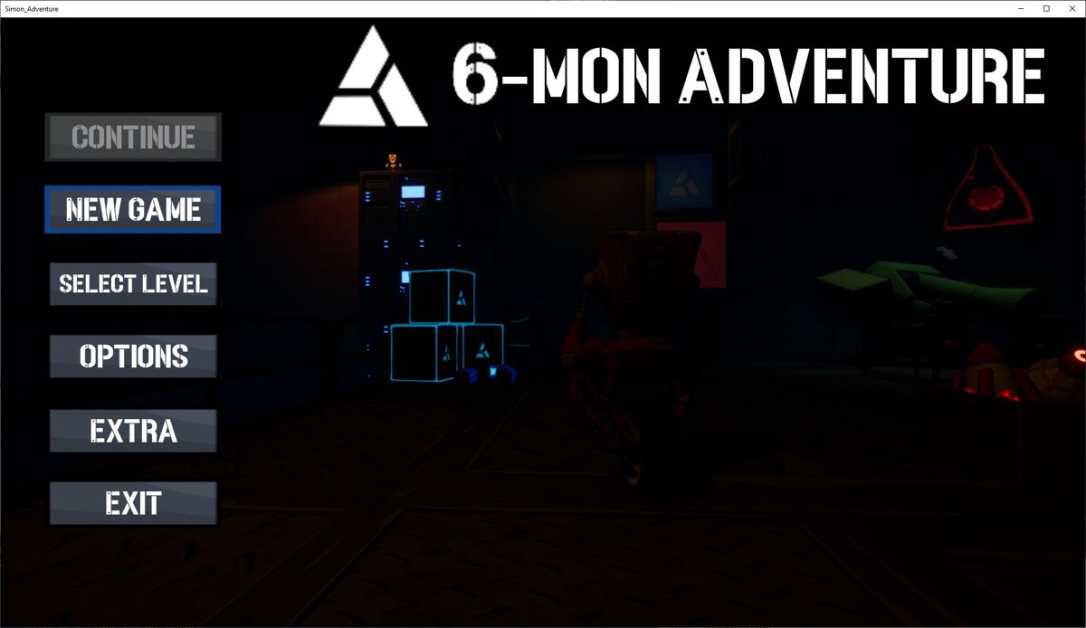 6-Mon Adventure (Windows) screenshot: The title screen and main menu