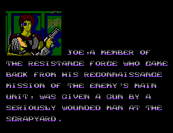 Assault City (SEGA Master System) screenshot: Dialogue